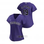 Camiseta Beisbol Mujer Colorado Rockies Charlie Blackmon 2020 Replica Alterno Violeta