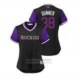 Camiseta Beisbol Mujer Colorado Rockies Mike Dunn 2018 LLWS Players Weekend Dunner Negro