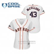 Camiseta Beisbol Mujer Houston Astros Lance Mccullers 2019 Postemporada Cool Base Blanco
