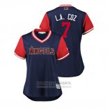 Camiseta Beisbol Mujer Los Angeles Angels Zack Cozart 2018 LLWS Players Weekend L.a. Coz Azul
