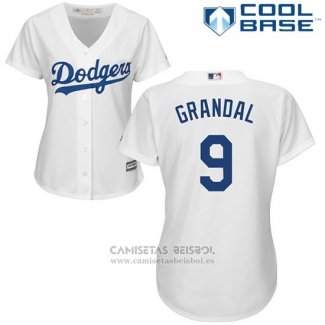 Camiseta Beisbol Mujer Los Angeles Dodgers 9 Yasmani Grandal Cool Base