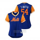 Camiseta Beisbol Mujer New York Mets Tj Rivera 2018 LLWS Players Weekend T Butta Azul