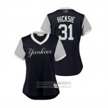 Camiseta Beisbol Mujer New York Yankees Aaron Hicks 2018 LLWS Players Weekend Hicksie Azul