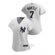 Camiseta Beisbol Mujer New York Yankees Mickey Mantle 2020 Replica Primera Blanco