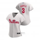 Camiseta Beisbol Mujer Philadelphia Phillies Bryce Harper 2020 Replica Primera Blanco