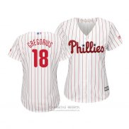 Camiseta Beisbol Mujer Philadelphia Phillies Didi Gregorius Cool Base Primera Blanco