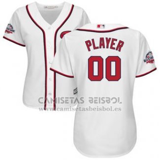 Camiseta Beisbol Mujer Washington Nationals Personalizada Blanco