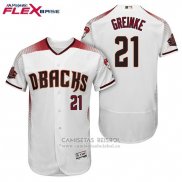 Camiseta Beisbol Hombre Arizona Diamondbacks 21 Zack Greinke Blanco Rojo Primera Flex Base