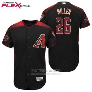 Camiseta Beisbol Hombre Arizona Diamondbacks 26 Shelby Miller Negro Rojo Alterno Flex Base