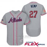 Camiseta Beisbol Hombre Atlanta Braves 2017 Estrellas y Rayas 27 Matt Kemp Gris Flex Base