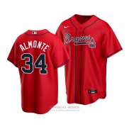 Camiseta Beisbol Hombre Atlanta Braves Abraham Almonte Replica Rojo