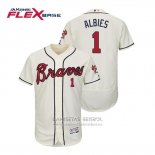 Camiseta Beisbol Hombre Atlanta Braves Ozzie Albies Flex Base Autentico Collezione Alterno 2019 Crema