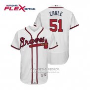 Camiseta Beisbol Hombre Atlanta Braves Shane Carle Flex Base Autentico Collezione Primera 2019 Blanco