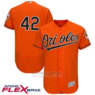 Camiseta Beisbol Hombre Baltimore Orioles 42 Jackie Robinson Naranja Flex Base