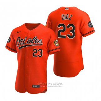 Camiseta Beisbol Hombre Baltimore Orioles Yusniel Diaz Autentico Naranja