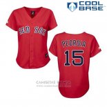 Camiseta Beisbol Hombre Boston Red Sox 15 Dustin Pedroia Rojo Cool Base