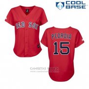 Camiseta Beisbol Hombre Boston Red Sox 15 Dustin Pedroia Rojo Cool Base