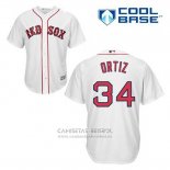 Camiseta Beisbol Hombre Boston Red Sox 34 David Ortiz Blanco Primera Cool Base