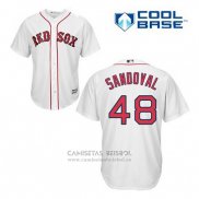 Camiseta Beisbol Hombre Boston Red Sox 48 Pablo Sandoval Blanco Primera Cool Base