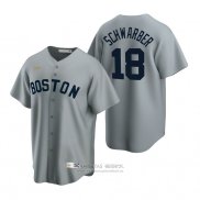 Camiseta Beisbol Hombre Boston Red Sox Kyle Schwarber Cooperstown Collection Road Gris