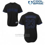 Camiseta Beisbol Hombre Chicago Cubs 23 Ryne Sandberg Negro Fashion Cool Base