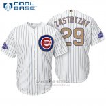 Camiseta Beisbol Hombre Chicago Cubs 29 Rob Zastryzny Blanco Oro Cool Base