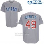 Camiseta Beisbol Hombre Chicago Cubs 49 Jake Arrieta Cool Base Gris
