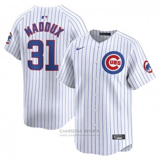 Camiseta Beisbol Hombre Chicago Cubs Greg Maddux Primera Limited Blanco