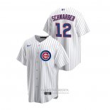 Camiseta Beisbol Hombre Chicago Cubs Kyle Schwarber Replica Primera Blanco