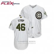 Camiseta Beisbol Hombre Chicago Cubs Pedro Strop 2018 Dia de los Caidos Flex Base Blanco