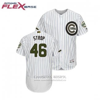 Camiseta Beisbol Hombre Chicago Cubs Pedro Strop 2018 Dia de los Caidos Flex Base Blanco