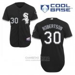 Camiseta Beisbol Hombre Chicago White Sox 30 David Robertson Negro Alterno Cool Base