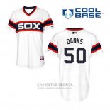 Camiseta Beisbol Hombre Chicago White Sox John Danks 50 Blanco Alterno Cool Base