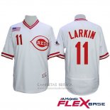 Camiseta Beisbol Hombre Cincinnati Reds 11 Barry Larkin Autentico Collection Flex Base Blanco