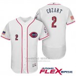 Camiseta Beisbol Hombre Cincinnati Reds 2017 Estrellas Y Rayas 2 Zack Cozart Blanco Flex Base