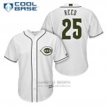 Camiseta Beisbol Hombre Cincinnati Reds 25 Cody Reed Blanco 2018 Alterno Cool Base