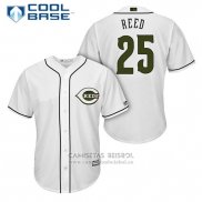 Camiseta Beisbol Hombre Cincinnati Reds 25 Cody Reed Blanco 2018 Alterno Cool Base