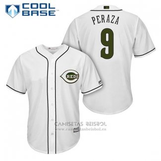 Camiseta Beisbol Hombre Cincinnati Reds 9 Jose Peraza Blanco 2018 Alterno Cool Base