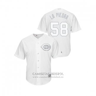 Camiseta Beisbol Hombre Cincinnati Reds Luis Castillo 2019 Players Weekend La Piedra Replica Blanco