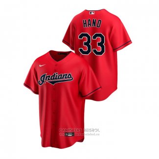 Camiseta Beisbol Hombre Cleveland Indians Brad Hand Replica Alterno Rojo