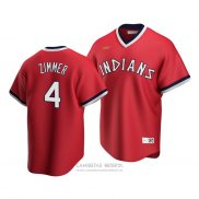 Camiseta Beisbol Hombre Cleveland Indians Bradley Zimmer Cooperstown Collection Road Rojo