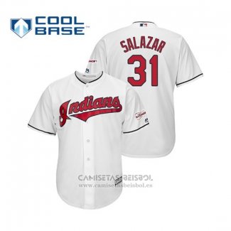 Camiseta Beisbol Hombre Cleveland Indians Danny Salazar 2019 All Star Patch Cool Base Blanco