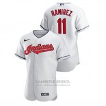 Camiseta Beisbol Hombre Cleveland Indians Jose Ramirez Autentico Blanco