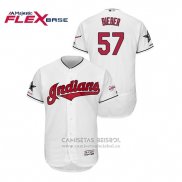 Camiseta Beisbol Hombre Cleveland Indians Shane Bieber 2019 All Star Flex Base Blanco