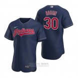 Camiseta Beisbol Hombre Cleveland Indians Tyler Naquin Autentico Alterno 2020 Azul
