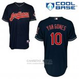 Camiseta Beisbol Hombre Cleveland Indians Yan Gomes 10 Azul Alterno Cool Base