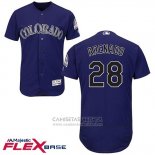 Camiseta Beisbol Hombre Colorado Rockies 28 Nolan Arenado Violeta Flex Base