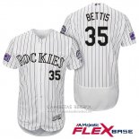 Camiseta Beisbol Hombre Colorado Rockies Chad Bettis 35 Blanco Autentico Collection Flex Base
