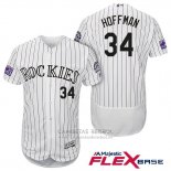 Camiseta Beisbol Hombre Colorado Rockies Jeff Hoffman 34 Blanco Autentico Collection Flex Base