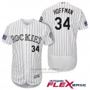 Camiseta Beisbol Hombre Colorado Rockies Jeff Hoffman 34 Blanco Autentico Collection Flex Base